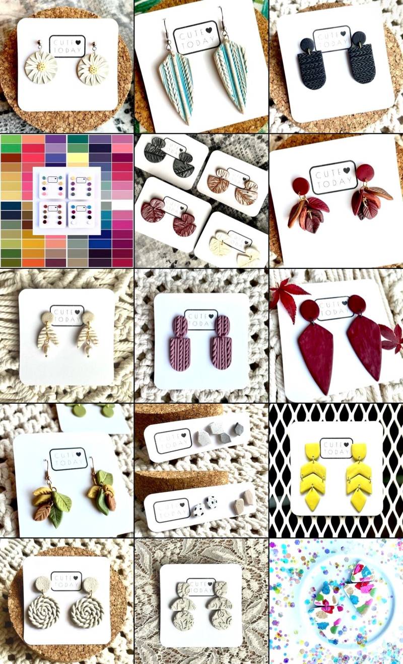 Custom Earrings Ohrringe Polymer Clay Custom Earrings Ohrringe Polymer Clay von cutetoday