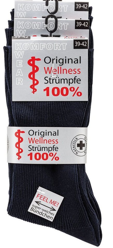 cwonlineshop Diabetikersocken 6 Paar Damen & Herren Socken (6-Paar) ohne Gummi & ohne Naht 100% Baumwolle von cwonlineshop