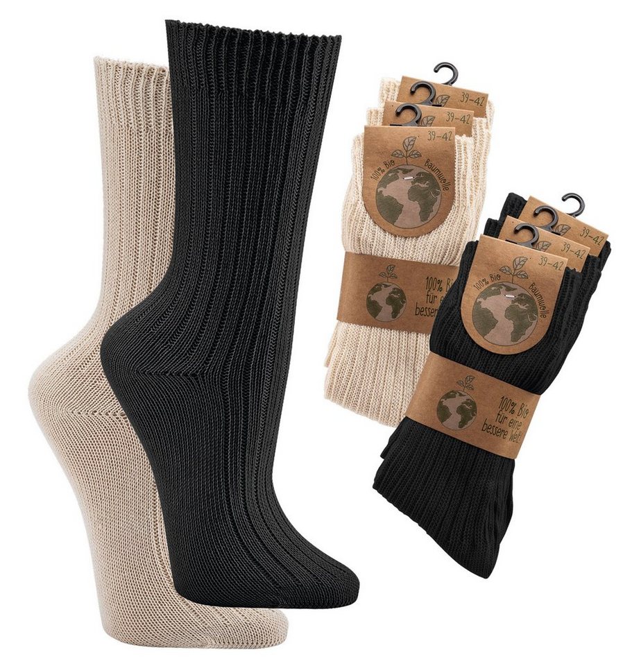 cwonlineshop Feinsocken Damen Socken Bio Baumwolle GOTS zertifiziert Bio-Baumwolle Farbe Schwarz (WA2156X)« (6-Paar, 3 er Bündel) (6-Paar) von cwonlineshop