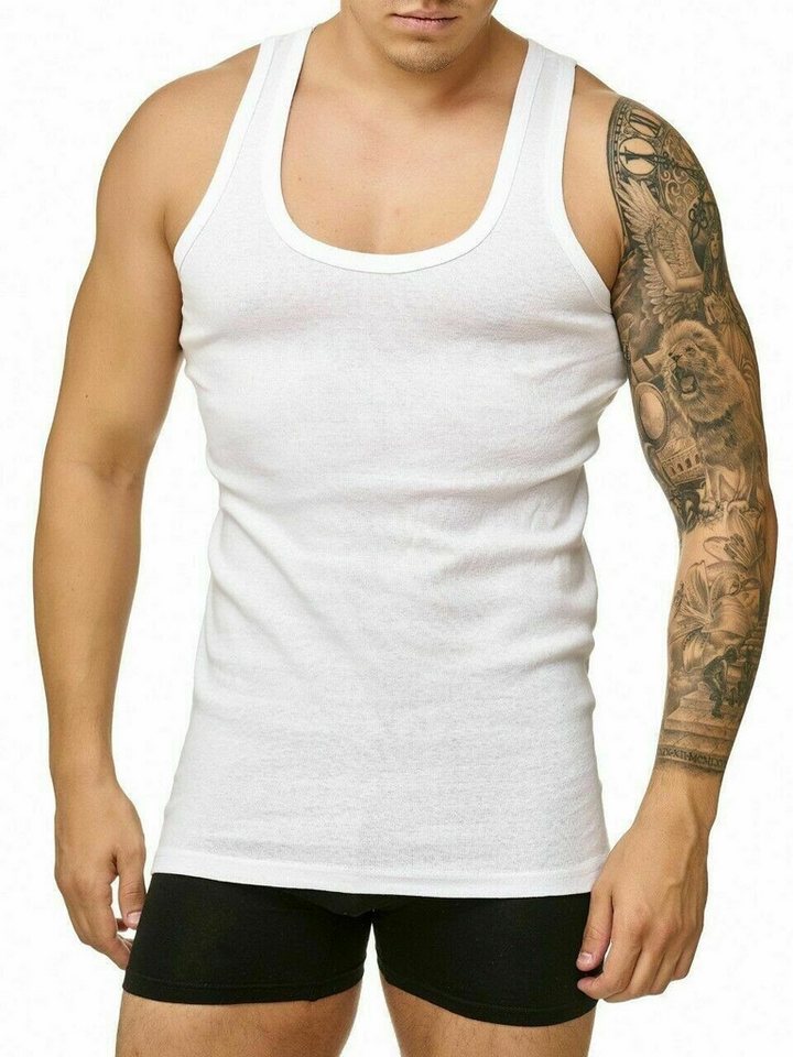 cwonlineshop Unterhemd 4er Sparset Tank-Top für Herren in 100% Baumwolle, weiß (4-St) Feinripp aus 100% Baumwolle von cwonlineshop