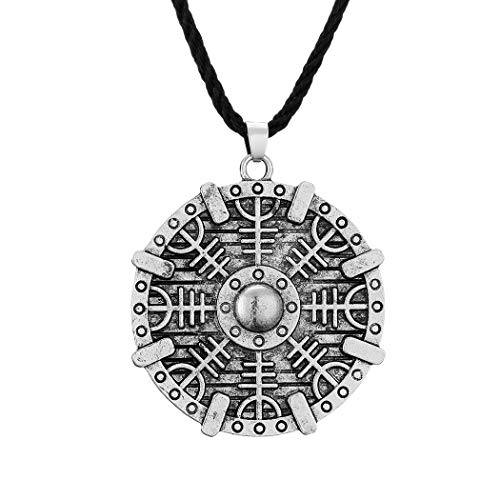 cxwind Wikingerhelm der Ehrfurcht Runenschild Anhänger Halskette für Herren Jungen Edelstahl Vintage Vegvisir Kompass Charm nordisches Amulett Schmuck Geschenk von cxwind