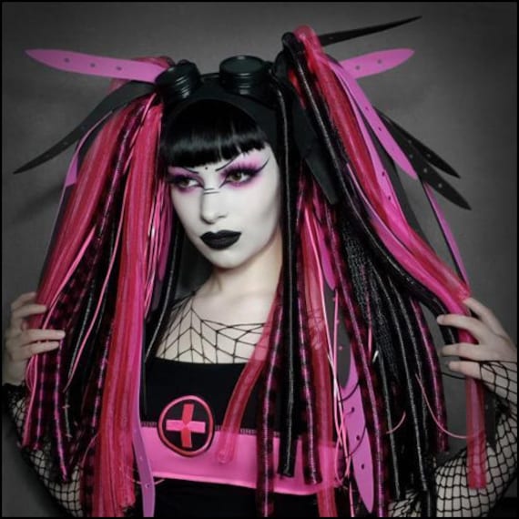 Cyberlox Dread Goth Neon Pink Schwarz Pinkweb Hair Falls Cyberlox Dread Goth Neon Pink Schwarz Pinkweb Hair Falls von cyberloxshop