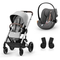 cybex GOLD Kinderwagen Balios S Lux Silver Lava Grey inklusive Babyschale Cloud G i-Size Plus Lava Grey und Adapter von cybex GOLD