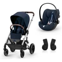 cybex GOLD Kinderwagen Balios S Lux Silver Ocean Blue inklusive Babyschale Cloud G i-Size Plus Ocean Blue und Adapter von cybex GOLD