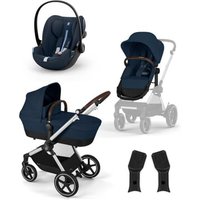 cybex GOLD Kinderwagen EOS Lux Ocean Blue inklusive Babyschale Cloud G i-Size Plus Ocean Blue und Adapter von cybex GOLD