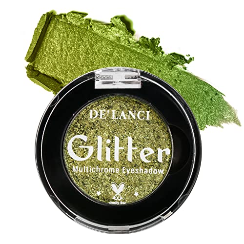 Olivgelber Glitter Lidschatten, Hochpigmentierter Duochrome Lidschatten, Intensive Farbverschiebung Multichrome Lidschatten für Augen Make-up, Wasserdichter Schimmer Lidschatten, 2F von cypedo