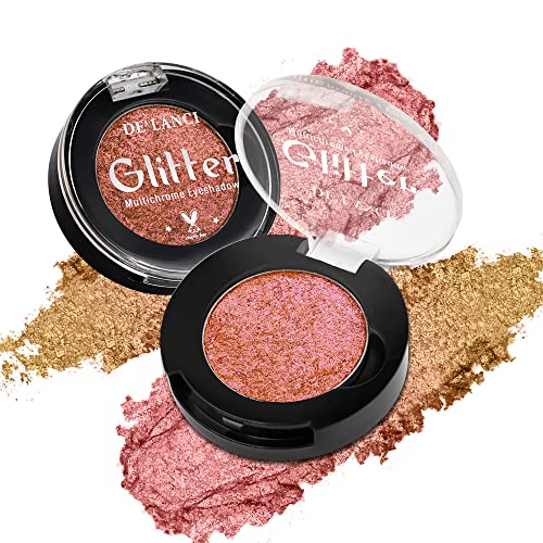 Glitter Multichrome Holographic Shimmer Lidschatten Braun Pink,Chamäleon Lidschatten Palette, Glatte funkelnde Multi-Reflektierende Finishs,Intensive Farbverschiebung,Vegan, Talk frei,5G von cypedo