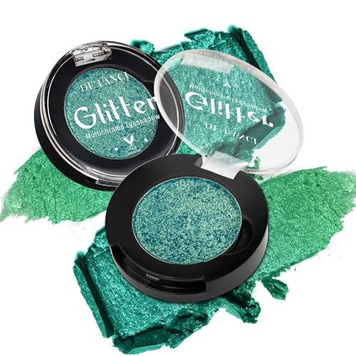 Glitzer Multichrome Chamäleon Grün Lidschatten Palette, Schimmerndes Metallisches Holografisches Leuchtendes Augen Make-up für Frauen/Mädchen, Hochpigmentiertes Puder, Bühnen-/Party-Make-up von cypedo