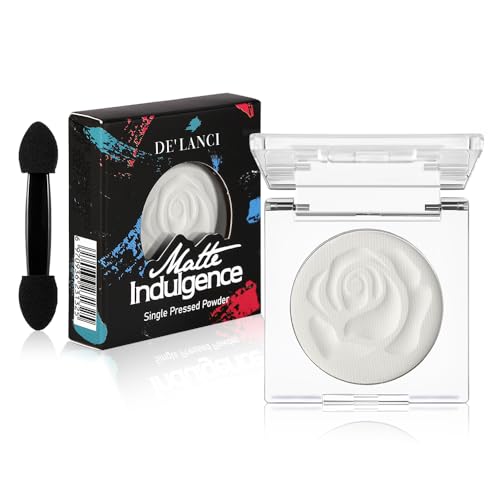 Matte Weißer Lidschatten Kompakt mit Applikator, Langanhaltend, Wasserfest Reisefreundlicher Weißer Lidschatten für Smokey Eyes, Highlighting, Eyeliner Basis, Cut Crease, Innerer Augenwinkel, Gothic von cypedo