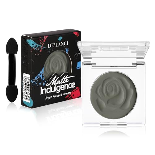 Matter dunkelgrauer Lidschatten mit Applikator | Hochpigmentiert, langanhaltend, wasserfest | Gothic-Grauer Lidschatten | Kühler Grauton für Smokey Eyes und natürliche Looks | Professionell von cypedo
