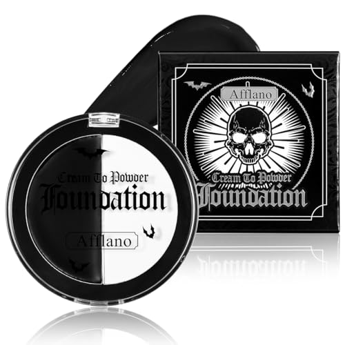 Schwarz-Weiß-Make-up Gesichtsfarbe, Halloween Schwarz-Weiß-Gothic Foundation & Kinder Face Body Paint-Set, hochpigmentiertes Creme facpainting Gesichtsfarbe, Ghost SFX Party Cosplay & Kostüm-Make-up von cypedo