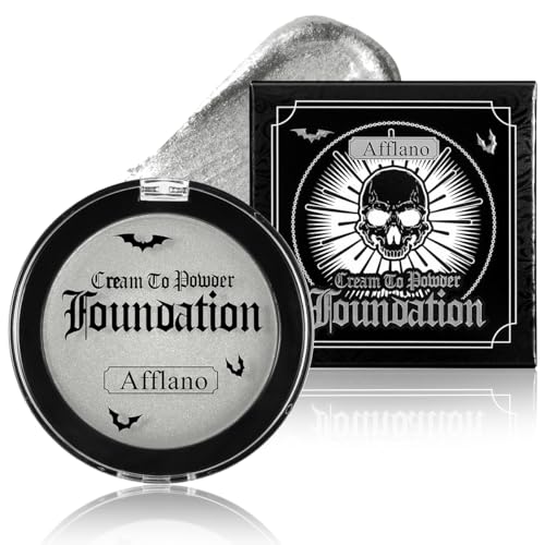 Silberne Halloween Foundation Greasepaint - Metallic Grey Silver Full-Coverage CreamBlendable Wasserdicht BodyPainting für Kinder Face Paint Bühnen Kostüme Theater Spezialeffekte Cosplay Goth Looks von cypedo