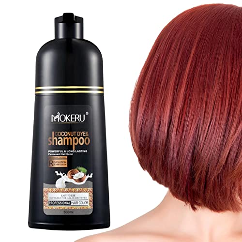 Schwarzes Instant-Haarfarbshampoo für graues Haar, 500 ml langlebiger kokosnussschwarzer Farbstoff für Männer und Frauen, Schnell wirkende Haarfärbung in wenigen Minuten von cypreason