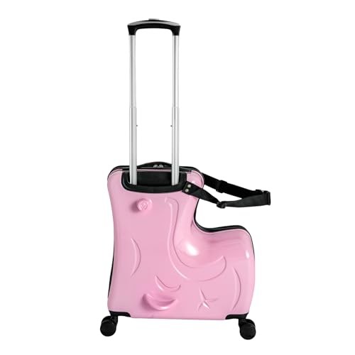 czyuRachel 20" Kids Riding Suitcase, Portable Universal Wheel Trolley Case Kids Rideable Suitcase with Lock, Abs and Pc, Suitable for Children Under 6 Years Old von czyuRachel