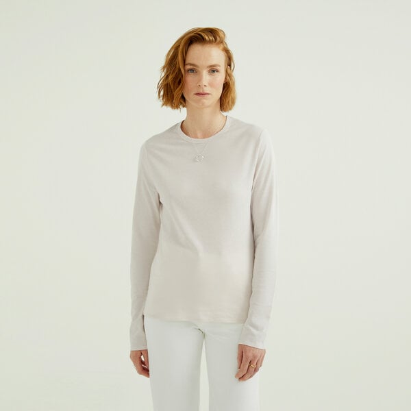 d'Els Mira Damen Rundhals-Neck Langarm T-Shirt aus Single Jersey Bio Baumwolle von d'Els