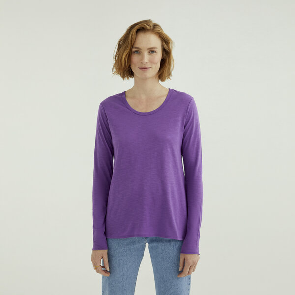 d'Els Miriam Damen Rundhals-Neck Langarm T-Shirt aus Flame Bio Baumwolle von d'Els