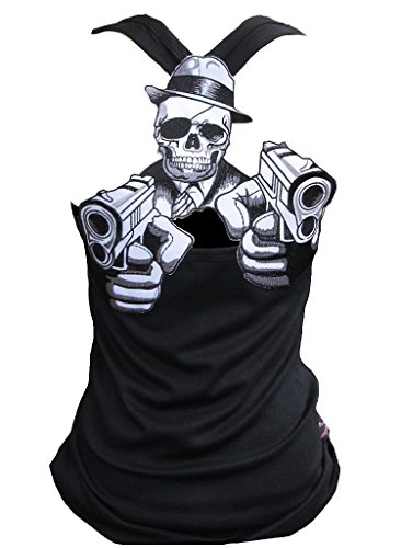 Rockabilly Punk Rock Baby Damen Schwarz Tank Top Shirt Crime Gun Skull S von d'Rockabilly Punk Rock Baby
