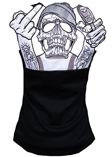 Rockabilly Punk Rock Baby Damen Tank Top Shirt Schwarz Bad Skull Totenkopf M von d'Rockabilly Punk Rock Baby