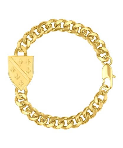 d'origine Bosnien Wappenarmband, Bosnisches Armband, Bosnien Kette, Bosnien-Flaggenkette, Bosnien-Schmuck, Bosnien Schmuck für Herren Gold von d'origine