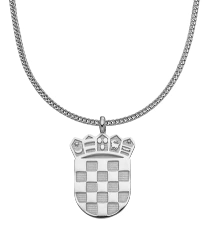 d'origine Kroatien Wappenkette, Kroatische Flaggenkette, Kroatien Schmuck, Kroatischer Schmuck, Kroatischer Wappenschmuck für Herren Gold von d'origine