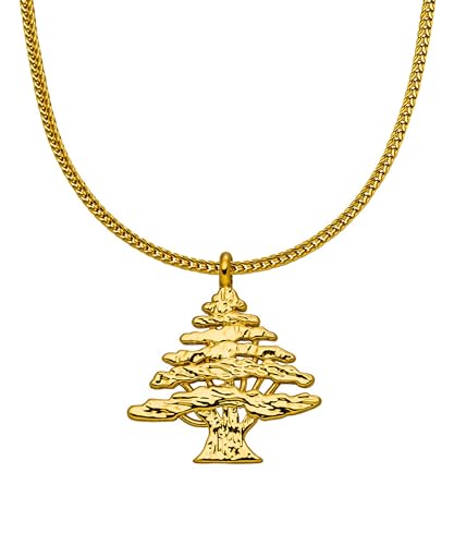 d'origine Libanon Zedernbaum Kette, Libanesische Flaggenkette, Libanon Kette, Libanesischer Schmuck, Libanesischer Zedernbaum Schmuck für Herren Gold von d'origine