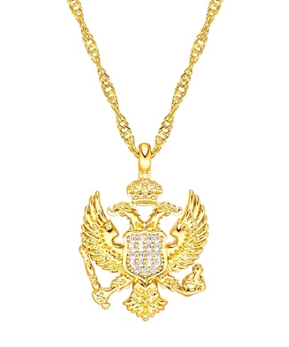 d'origine Montenegro Wappen Kette | Damen Gold von d'origine