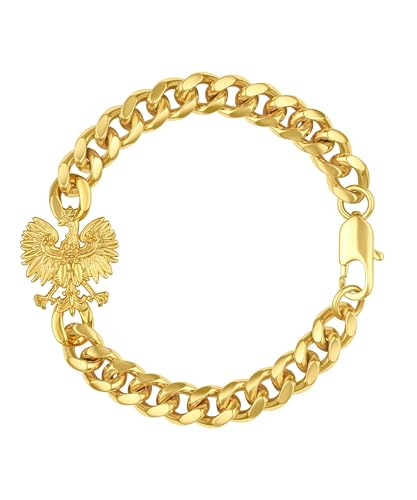 d'origine Polen Adler Wappenarmband, Polnisches Armband, Polen Adler Kette, Polnischer Schmuck, Polnischer Wappenschmuck für Herren Gold von d'origine