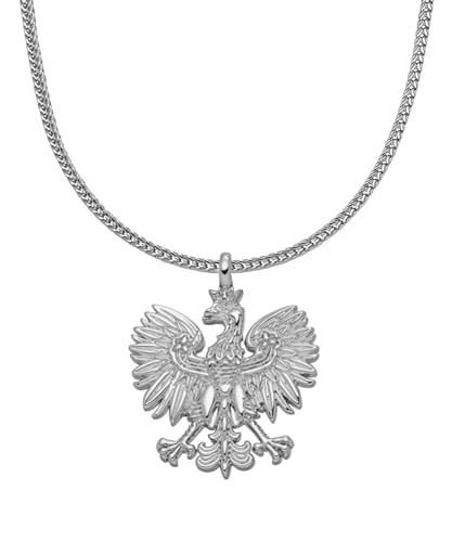 d'origine Polen Adler Wappenkette, Polnische Flaggenkette, Polen Adler Kette, Polnischer Schmuck, Polnischer Wappenschmuck für Herren Silber von d'origine