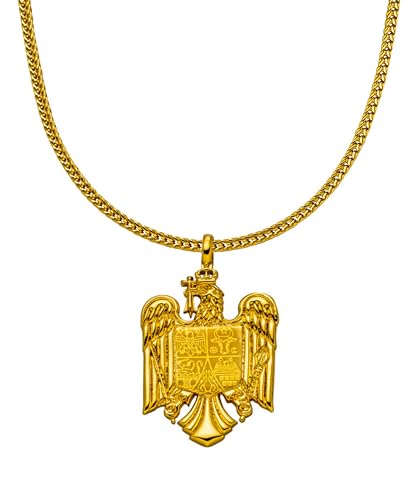 d'origine Rumänien Adler Wappenkette, Rumänische Flaggenkette, Rumänien Adler Kette, Rumänischer Schmuck, Rumänischer Wappenschmuck für Herren Gold von d'origine