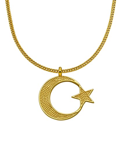 d'origine Türkei Ayyıldız Kette, Türkische Flaggenkette, Türkei Kette, Türkei Schmuck, Türkischer Schmuck für Herren Gold von d'origine