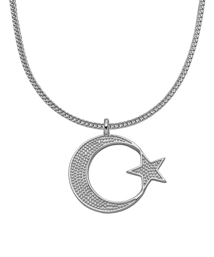 d'origine Türkei Ayyıldız Kette, Türkische Flaggenkette, Türkei Kette, Türkei Schmuck, Türkischer Schmuck für Herren Silber von d'origine