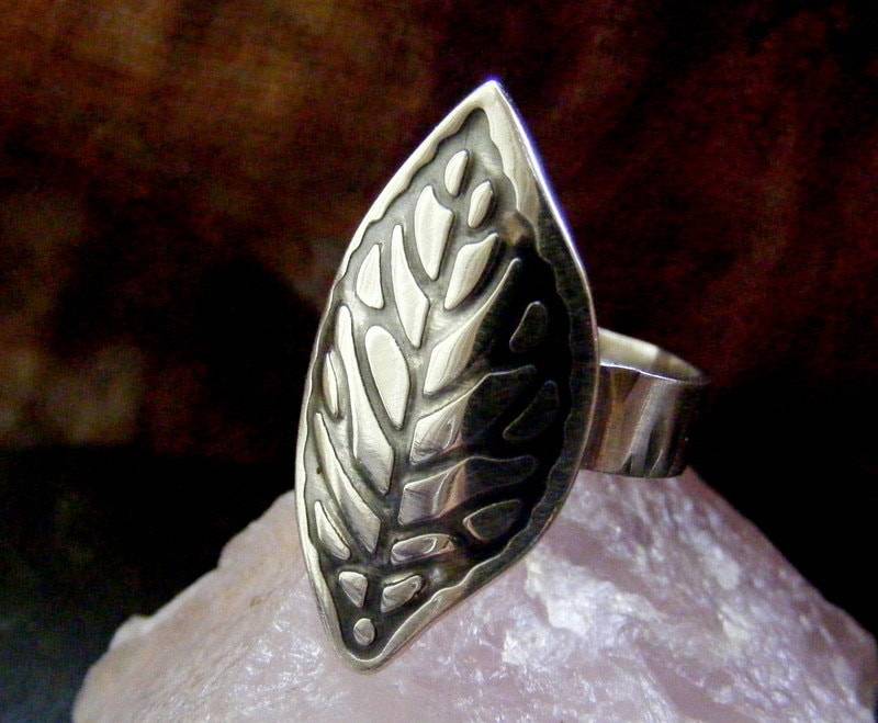 Silber Blatt Design Ring Sterling Statementring Unikat Silber Blatt Design Ring Sterling Statementring Unikat von dAgDesigns