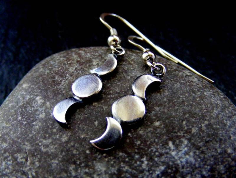 Silber Halbmond Mond Ohrringe, Tropfen Ohrringe Silber Halbmond Mond Ohrringe, Tropfen Ohrringe von dAgDesigns