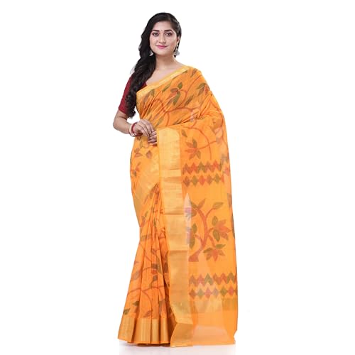 dB DESH BIDESH Damen Tant Baumwollseide handgewebtes Baumwoll-Mischgewebe Sari Blumenmuster Blatt-Design mit Blusenteil, Gelb, 6.3 meter dB DESH BIDESH Damen Tant Baumwollseide handgewebtes Baumwoll-Mischgewebe Sari Blumenmuster Blatt-Design mit Blusenteil, Gelb, 6.3 meter von dB DESH BIDESH