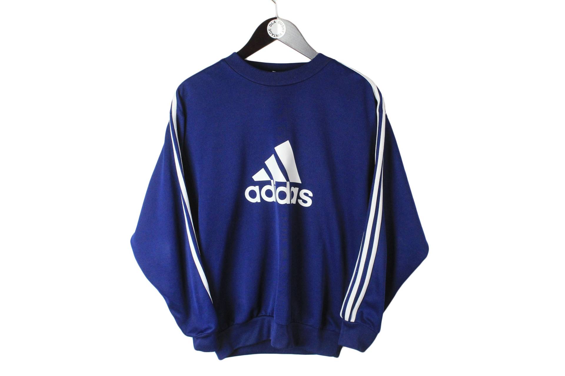 Vintage Adidas Sweatshirt Big Logo Oversize Herren Gr. Xs Unisex Pullover Sportlich 90Er Jahre Retro Streetwear Authentisch Blau Germany Style von dDushy