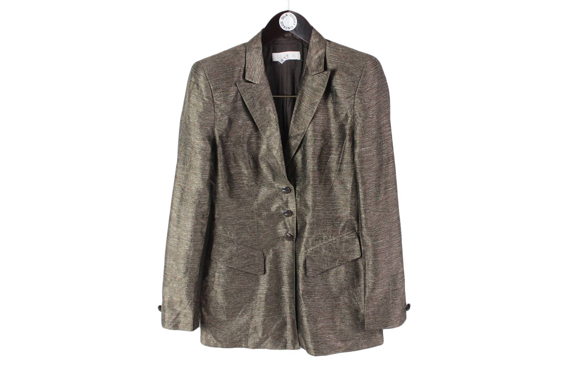 Vintage Escada Blazer Langarm Seide Und Acetat Bronze Jacke Retro Style Gr. 36 90Er 80Er Luxus Anzug von dDushy