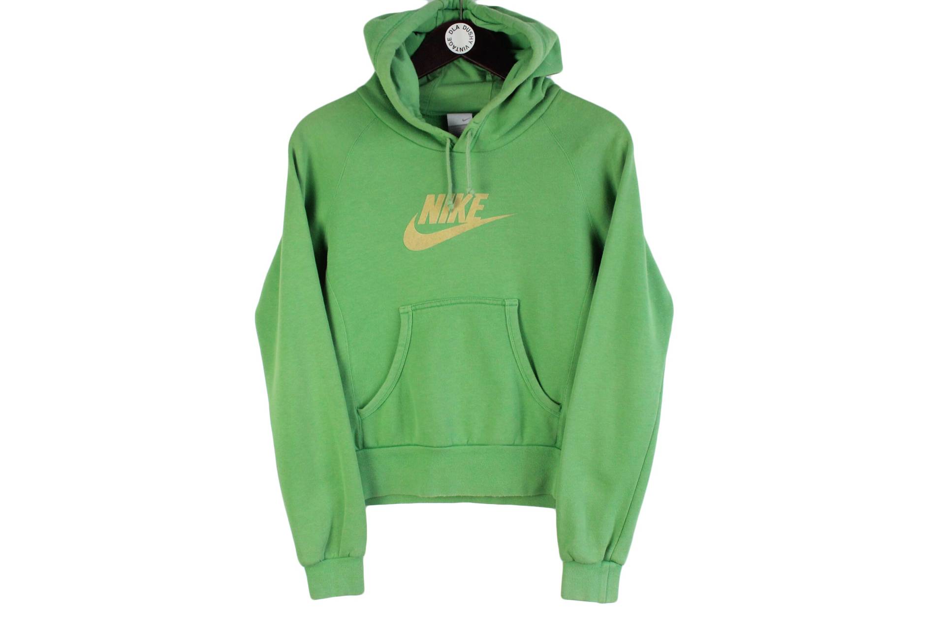 Vintage Nike Hoodie Damen Größe S Authentisch Sportlich 00's Rave Wear Grün Retro Streetwear Großes Logo Baumwolle Kapuze Sweatshirt Sport Pullover von dDushy