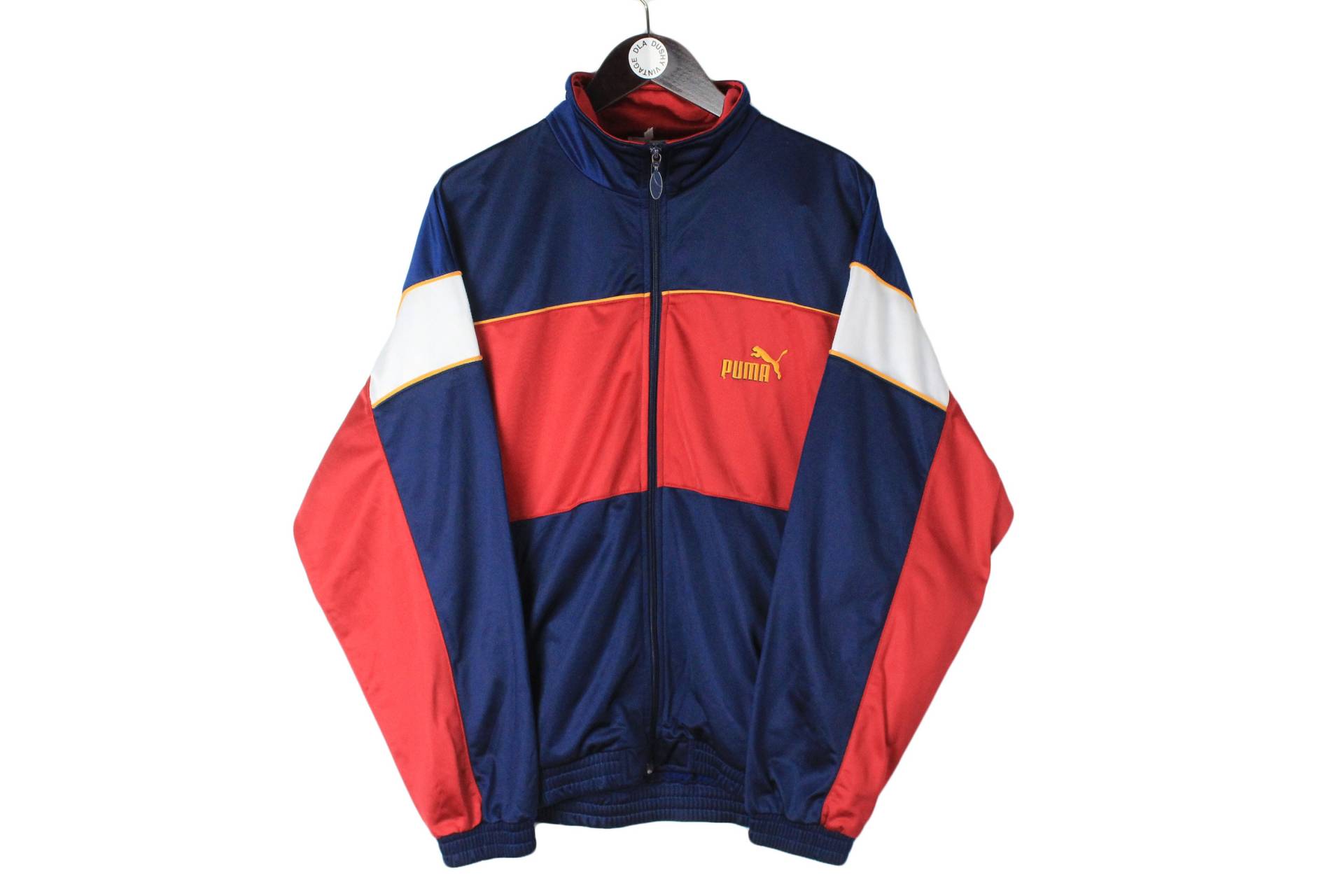 Vintage Puma Herren Trainingsjacke Größe M Oversize Authentisch Rot Blau Selten Retro Rave Hipster 90Er Windjacke Deutschland Streetwear Bekleidung von dDushy