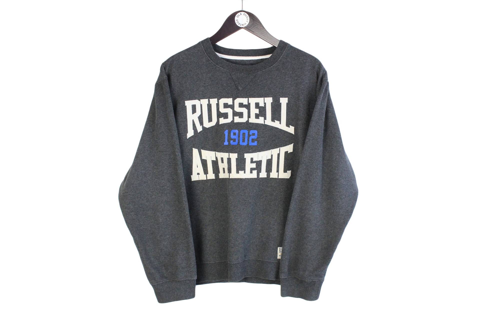 Vintage Russell Sweatshirt Size S Herren Unisex Retro 90Er Hipster Kleidung Streetwear Usa Style Sportbekleidung Grau Baumwolle Crewneck Großes Logo von dDushy