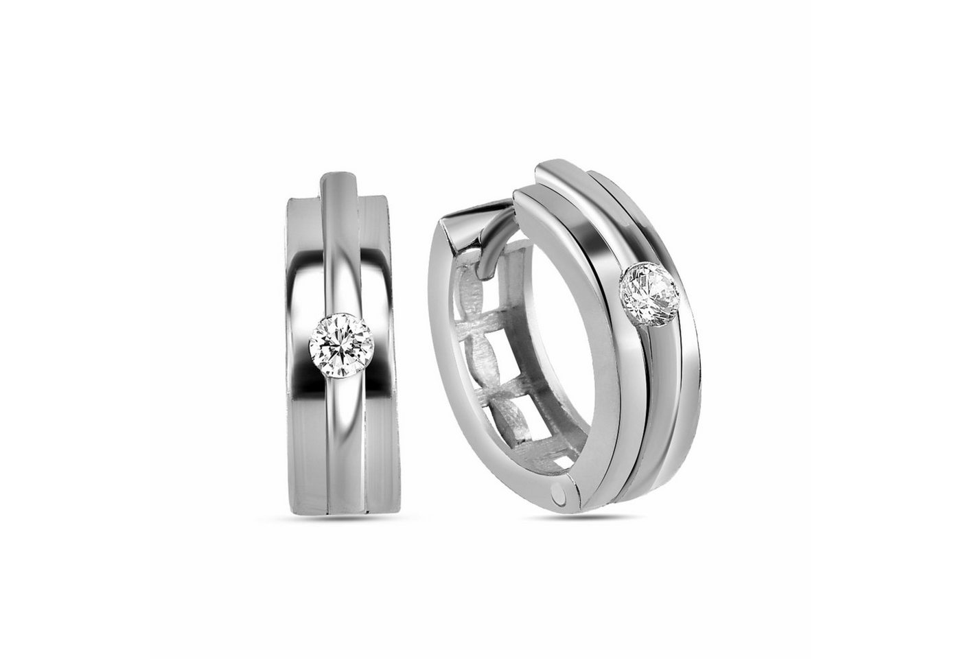 dKeniz Paar Creolen 925/- Sterling Silber Hochglanz Design Ohrring von dKeniz