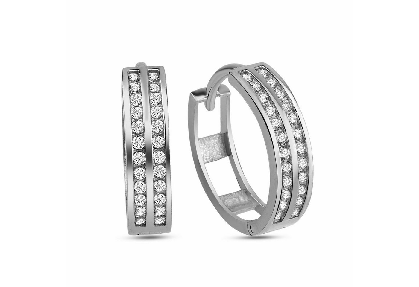 dKeniz Paar Creolen 925/- Sterling Silber Pave von dKeniz