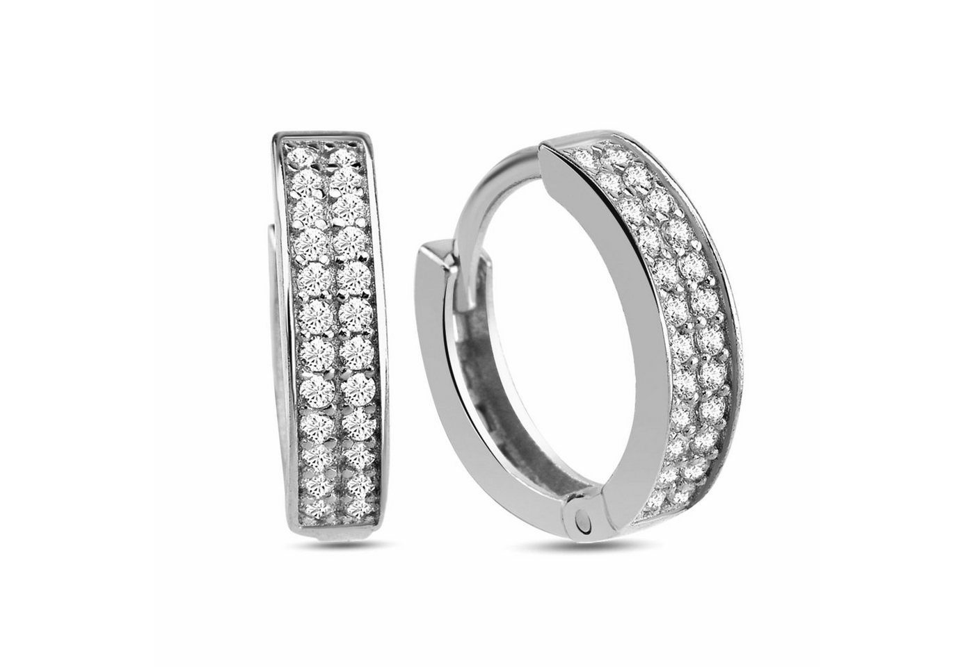 dKeniz Paar Creolen 925/- Sterling Silber Pave von dKeniz