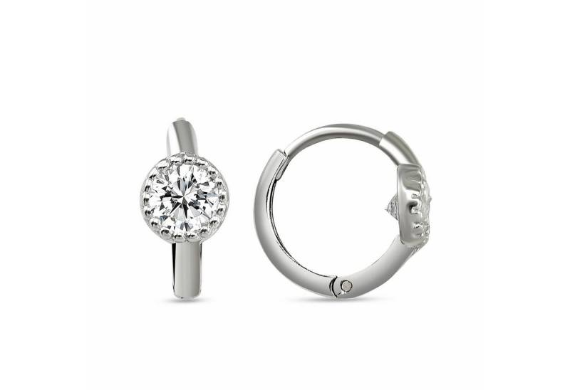 dKeniz Paar Creolen Silber 925 rhodiniert mit Zirkonia weiß von dKeniz