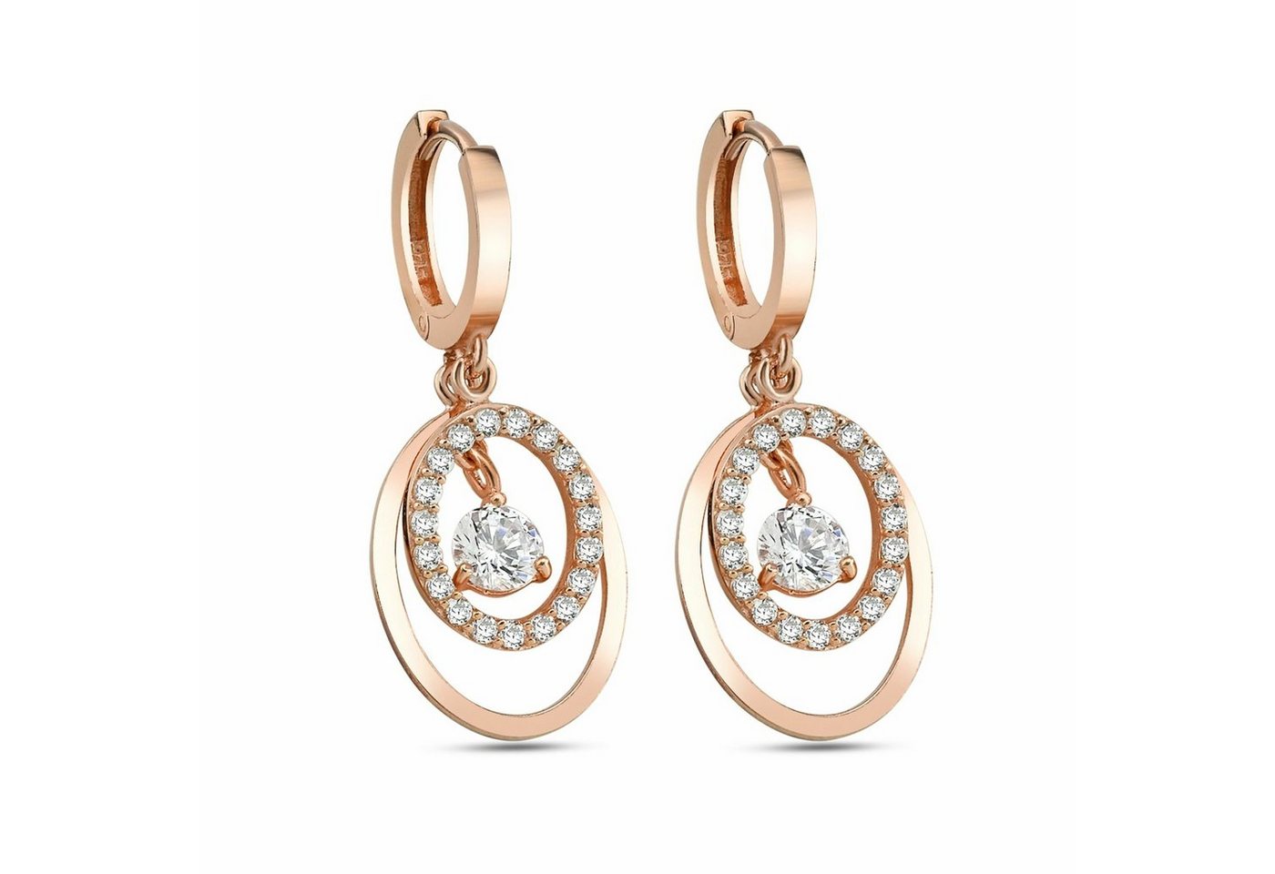 dKeniz Paar Ohrhänger 925/- Sterling Silber rosévergoldet Royal Ohrring von dKeniz