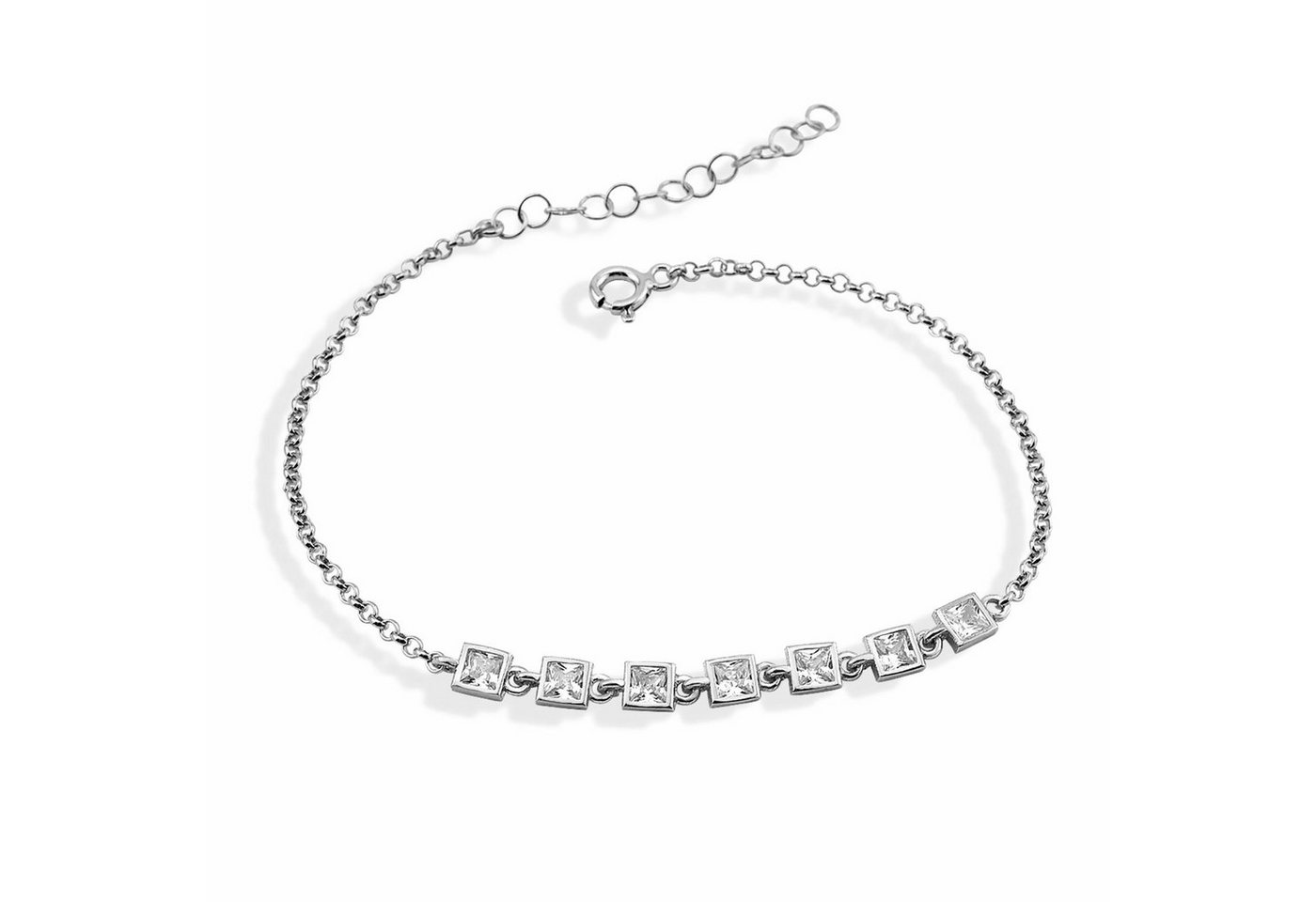 dKeniz Armband 925/- Sterling Silber Tennisarmband viereckig von dKeniz