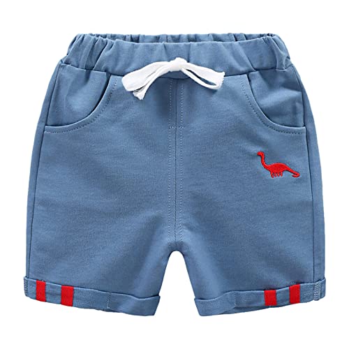 dPois Baby Junge Shorts Kurze Hose Jerseyshorts Freizeitshorts Baumwolle Joggingshose mit Kordelzug Kleinkind Sommer Outfits Blau 92-98/2-3 Jahre von dPois