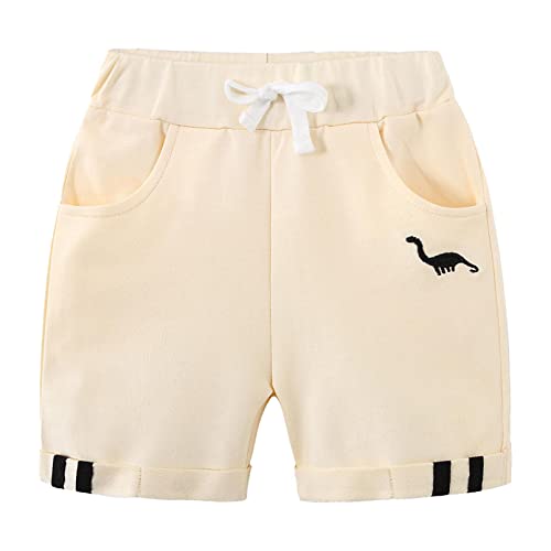 dPois Baby Junge Shorts Kurze Hose Jerseyshorts Freizeitshorts Baumwolle Joggingshose mit Kordelzug Kleinkind Sommer Outfits Champagne 92-98/2-3 Jahre von dPois