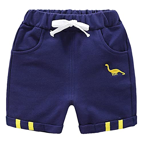 dPois Baby Junge Shorts Kurze Hose Jerseyshorts Freizeitshorts Baumwolle Joggingshose mit Kordelzug Kleinkind Sommer Outfits Marineblau 86-92/18-24 Monate von dPois