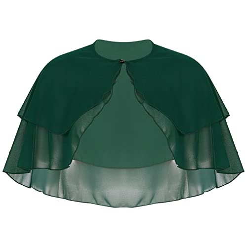 dPois Damen Chiffon Bolero Schulterjacke Shrug Vorne Offen Jacke Festlich Bolerojacke Einfarbig Cardigan Elegant Party Hochzeit Kleidung Grün One Size von dPois