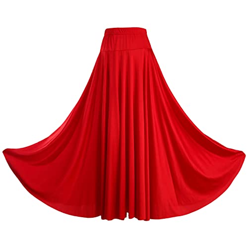 dPois Damen Tanzrock Lang Maxi Bauchtanz Flamenco Rock High Waist Swing Rock Bauchtanz Standard Tanz Performance Kostüm A Rot_87cm 6XL dPois Damen Tanzrock Lang Maxi Bauchtanz Flamenco Rock High Waist Swing Rock Bauchtanz Standard Tanz Performance Kostüm A Rot_87cm 6XL von dPois
